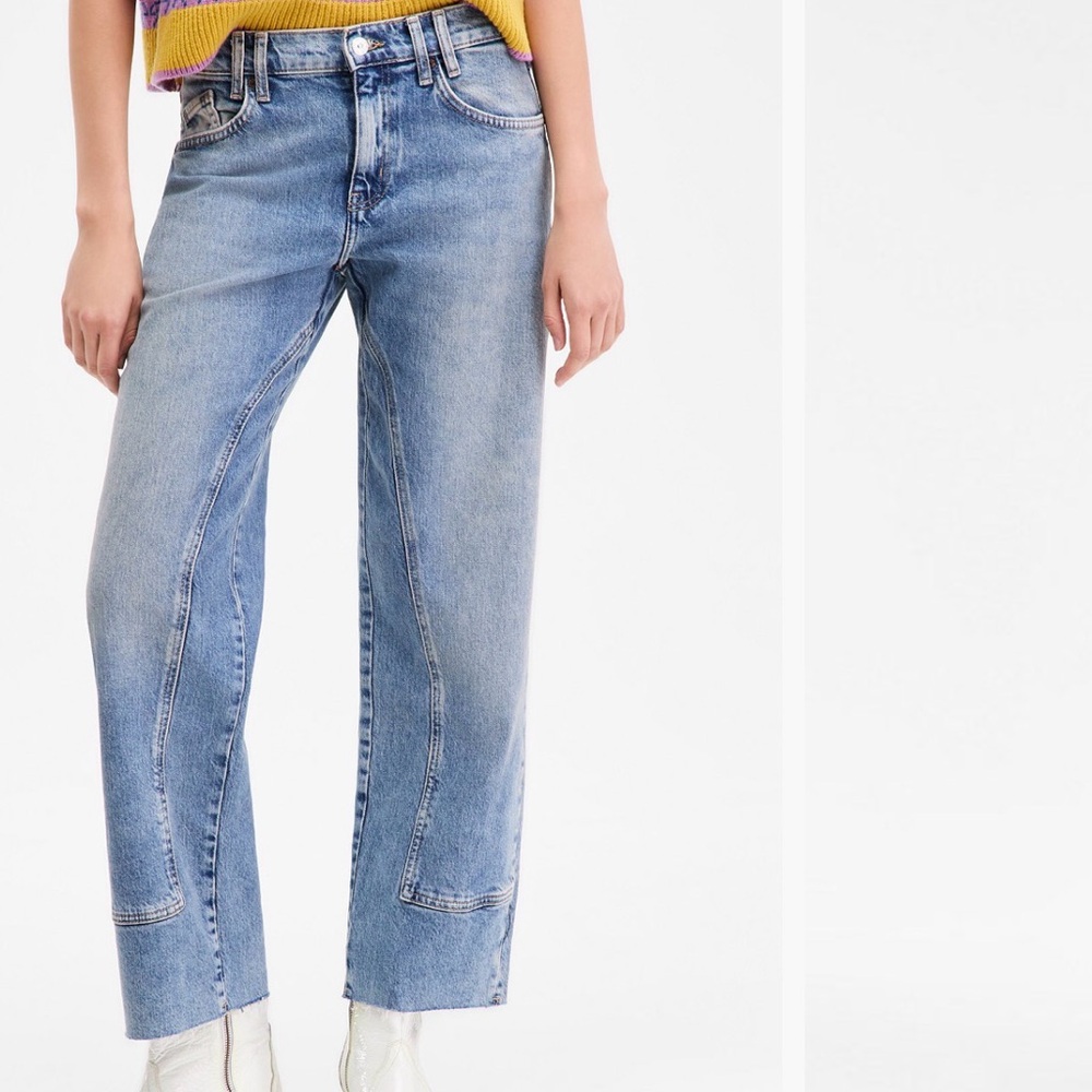 FREE PEOPLE Women's Risk Taker Mid-Rise Straight-Leg Jeans - Picture 6 of 6